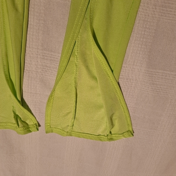 Pretty Little Thing women's lime green size 4 Disco Split Hem Skinny Trouser New - Picture 5 of 7